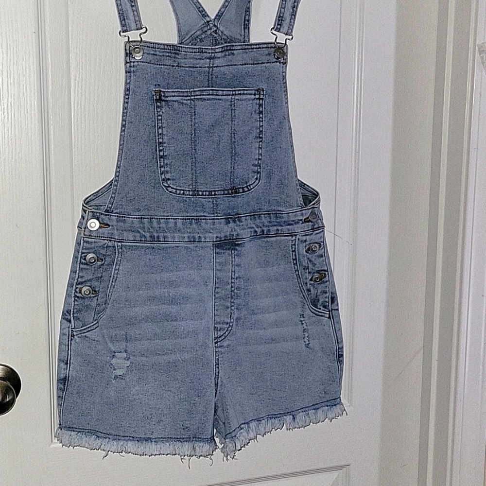 No Boundaries denim overall shorts sz Med